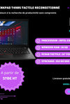 Ordinateur Portable Reconditionné -  Lenovo Thinkpad T490s AZERTY 14" FHD écran tactile i7-8665U 16 Go RAM 512 Go SSD