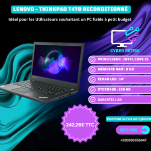 Lenovo ThinkPad T470 Reconditionné – Grade A