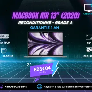 MacBook Air 13” M1 (2020) Reconditionné – Grade A