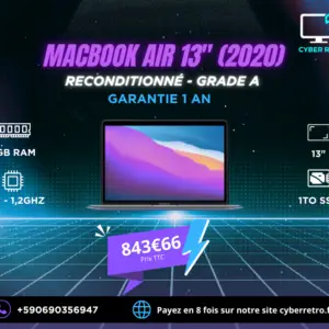 MacBook Air 13” (2020) Reconditionné – Grade A