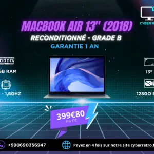 MacBook Air 13" (2018) Reconditionné – Grade B