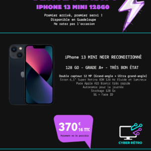 iPhone 13 Mini 128GO reconditionné GRADE A+ (Ventes Flash)