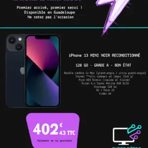 iPhone 13 Mini 128GO reconditionné GRADE A+ (Ventes Flash)